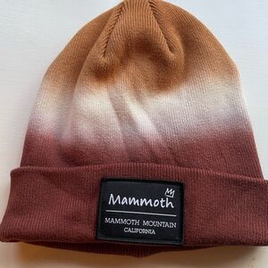 Brown and White Knit Beanie with Ombre Effect